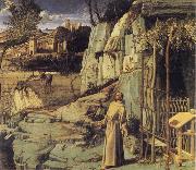 BELLINI, Giovanni St Francis in the Wilderness oil painting on canvas